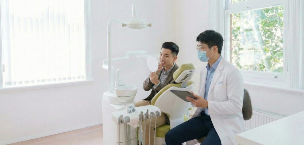 張仲傑醫師進行牙齒矯正諮詢